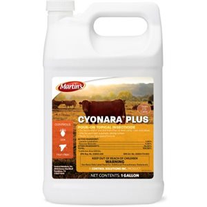 Control Solution Martin´s® Cyonara™ Plus 031968 Consumer Pour-On Topical Insecticide, 1 gal, Slight Amber, For Beef Cattle, Cow, Calves