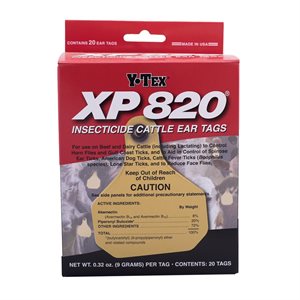 Ytex® 1613000 XP820 Combo Blank Insecticide Synergized Macrocyclic Lactone Ear Tag, 20 Tag / Box, Metallic Gold