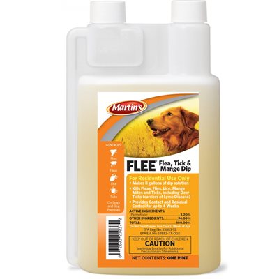 Control Solution Martin´s® 21037 Flea Tick & Mange Dip Flee® Long-Lasting Insecticide, 16 oz, Light Yellow / Milky, For Dog Over 4 Month