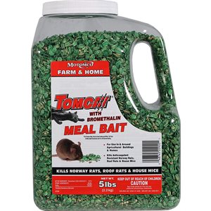 Motomco Tomcat® 22920 Bromethalin Meal Bait Formula, 5 lb, Green, For Rats, Mice & Meadow Voles