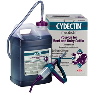 Bayer Cydectin® 302688 Pour-On Moxidectin Dewormer, 10 L, Dark Violet, For Beef & Dairy Cattle