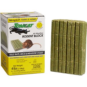 Motomco Tomcat® 32465 All-Weather Rodent Block, 1 lb, Pale Green