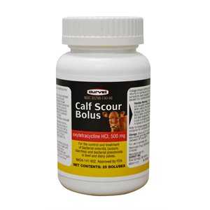 Durvet 001-4150 Calf Scour Bolus, 500 mg, Yellow, For Beef & Dairy Calves