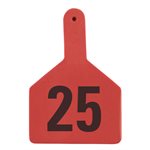 Z Tags™ FAR053079 One-Piece Numbered 176-200 Ear Tag, 3 inch x 4-1 / 2 inch, Red, Cattle