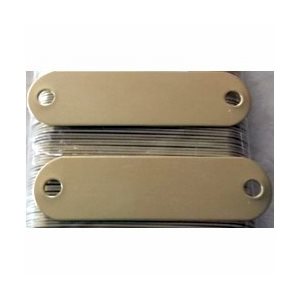 Leather Brothers® LB150L Name Plate, 3 / 4 inch x 3 inch, Brass, 100 / Box