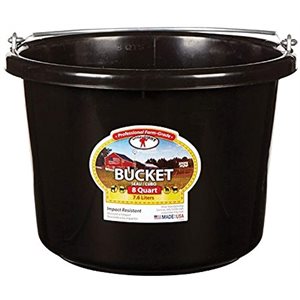Plastic Bucket Black 8 Qt