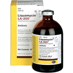 Zoetis PFL.7959 Antibiotic Liquamycin® LA-200® Injectable Solution, 100 mL Vial, For Cattle
