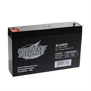 Interstate Batteries® Sealed Lead-Acid Battery, 6 V, 7 Ah, 0.187 inch, F1