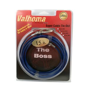 Valhoma® Cable 15' Tie Out Medium Blue