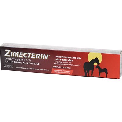Zimecterin® 70961 Equine Dewormer, 0.21 oz Paste, For Horse